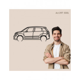 Décoration à poser Art Design support acier - silhouette Fiat 500L