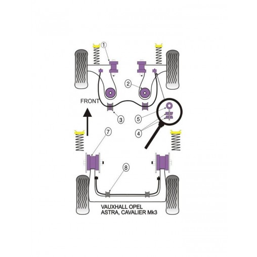 Silent-Bloc Powerflex Barre Anti-Roulis Diamètre 22 Opel Astra / Opel Vectra (2 Pièces)