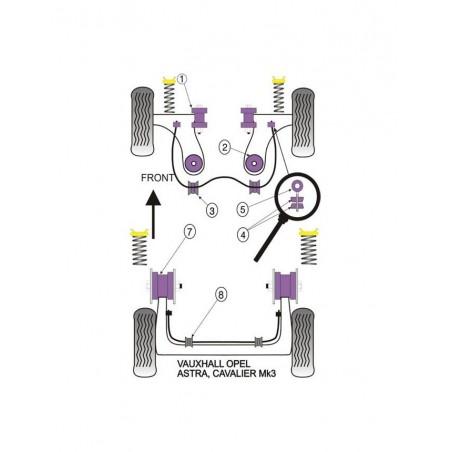 Silent-Bloc Powerflex Barre Anti-Roulis Diamètre 22 Opel Astra / Opel Vectra (2 Pièces)