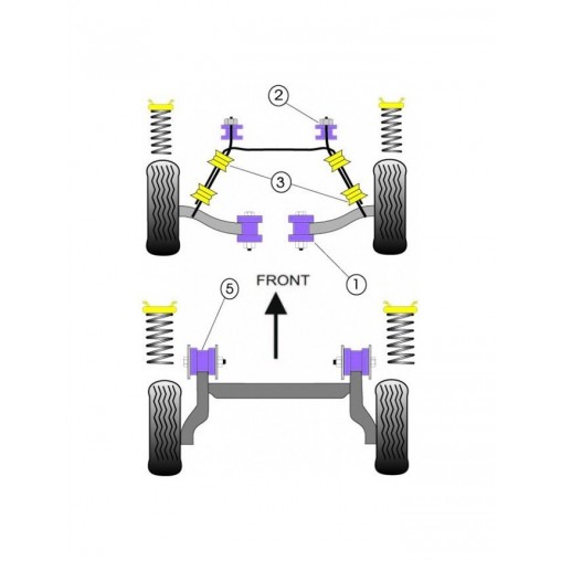 Silent-Bloc Powerflex Barre Anti-Roulis Diamètre 16mm Opel Corsa (4 Pièces)