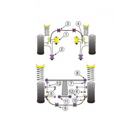 Silent-Bloc Powerflex Barre Anti-Roulis Avant Subaru WRX / STi 01-07 22mm (2 Pièces)