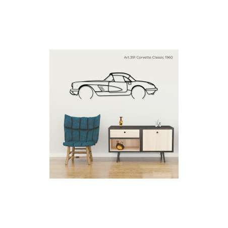 Décoration murale Art Design - silhouette Chevrolet CLASSIC 1960 CORVETTES