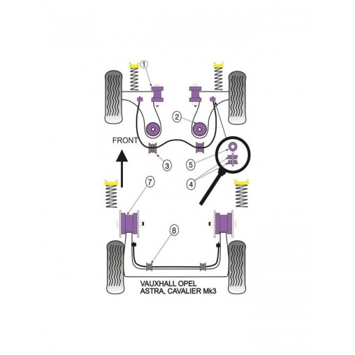 Silent-Bloc Powerflex Barre Anti-Roulis Diamètre 24 Opel Astra / Vectra (2 Pièces)