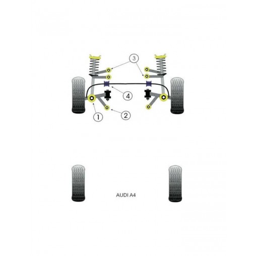 Silent-Bloc Powerflex Barre Anti-Roulis Avant Audi A4 25mm (2 Pièces)