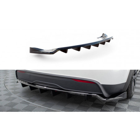 MAXTON Central Rear Splitter (with vertical bars) Tesla Model X Mk1 Facelift