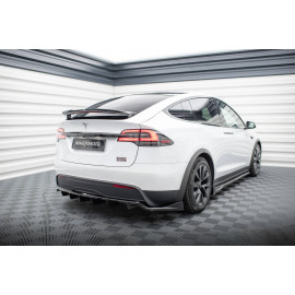 MAXTON Central Rear Splitter (with vertical bars) Tesla Model X Mk1 Facelift