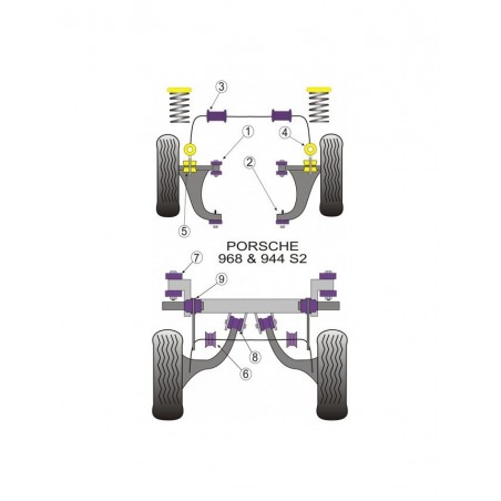 Silent-Bloc Powerflex Barre Anti-Roulis Avant Bras Porsche 944 (2 Pièces)