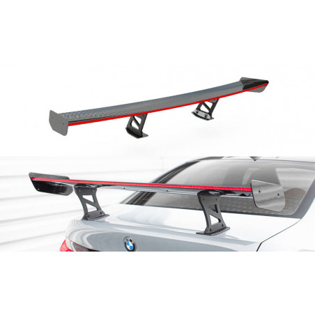 MAXTON Carbon Spoiler With Internal Brackets Uprights + LED BMW M3 G80