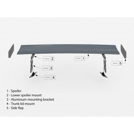 MAXTON Carbon Spoiler With Internal Brackets Uprights + LED BMW M3 G80