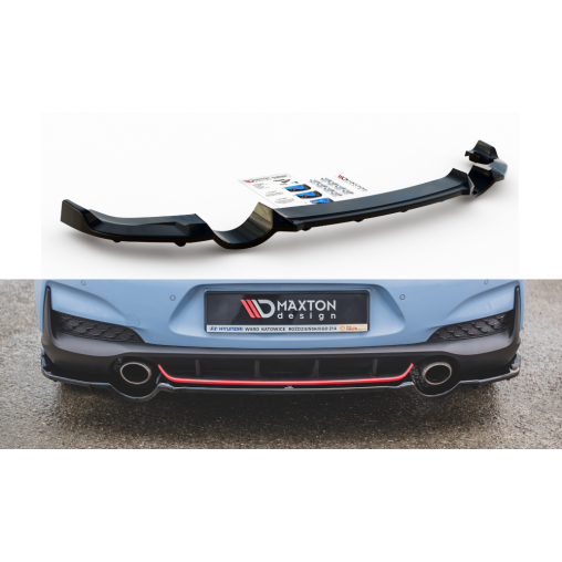 MAXTON Central Rear Splitter (with vertical bars) Hyundai I30 N Mk3 Hatchback
