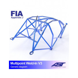 Arceau AST Multipoints à souder FIA 10 points pour PEUGEOT 306 (Phase 1/2) 3-portes Hayon