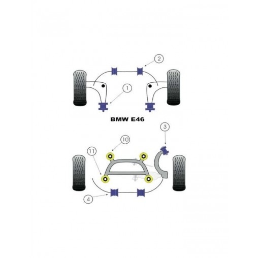 Silent-Bloc Powerflex Barre Barre Anti-Roulis Arrière 21.5mm E46 (2 Pièces)