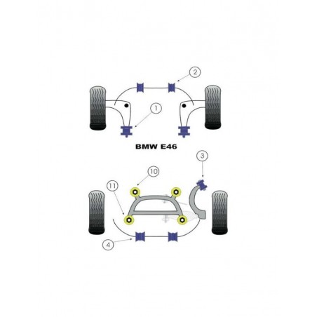 Silent-Bloc Powerflex Barre Barre Anti-Roulis Arrière 21.5mm E46 (2 Pièces)