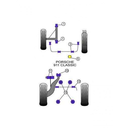 Silent-Bloc Powerflex Bras Arrière Porsche 911 1977 - 1986 (2 Pièces)