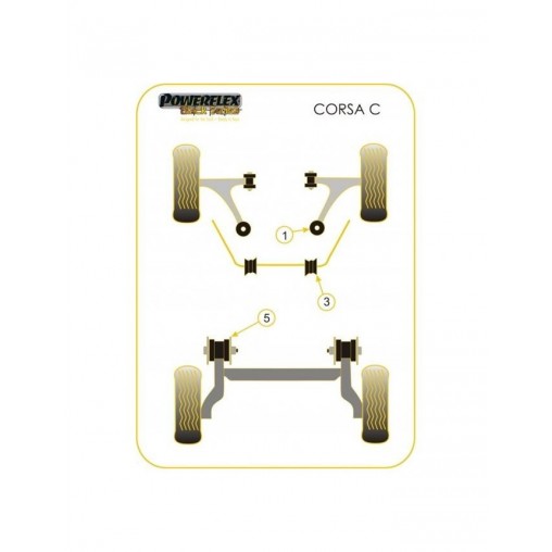 Silent-Bloc Powerflex Black Barre Anti-Roulis Avant 18mm Opel Corsa C (2 Pièces)