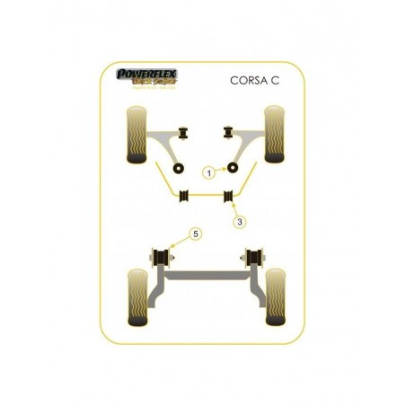 Silent-Bloc Powerflex Black Barre Anti-Roulis Avant 18mm Opel Corsa C (2 Pièces)