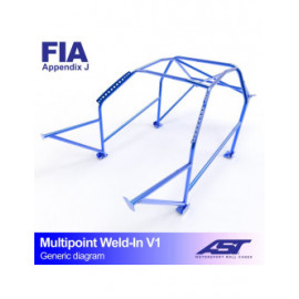 Arceau AST Multipoints à souder FIA 10 points pour SEAT 600 2-portes Hayon Arceau AST Multipoints à souder FIA 10 points pour SEAT 600 2-portes Hayon