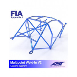 Arceau AST Multipoints à souder FIA 10 points pour SEAT 600 2-portes Hayon Arceau AST Multipoints à souder FIA 10 points pour SEAT 600 2-portes Hayon