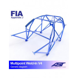 Arceau AST Multipoints à souder FIA 10 points pour SEAT 600 2-portes Hayon Arceau AST Multipoints à souder FIA 10 points pour SEAT 600 2-portes Hayon