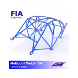 Arceau AST Multipoints à souder FIA 10 points pour SEAT 600 2-portes Hayon Arceau AST Multipoints à souder FIA 10 points pour SEAT 600 2-portes Hayon