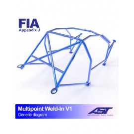 Arceau AST Multipoints à souder FIA 10 points pour RENAULT R19 (Phase 1/2) 5-portes Berline