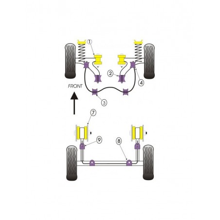 Silent-Bloc Powerflex Triangle Avant Volkswagen Golf 1 (2 Pièces)