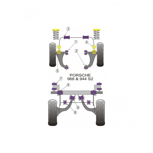 Silent-Bloc Powerflex Bras Tiré Arrière Porsche 944 (2 Pièces)