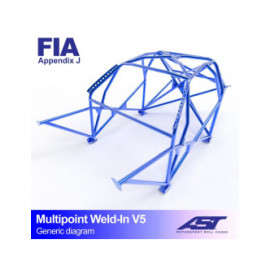 Arceau AST Multipoints à souder FIA 10 points pour VOLKSWAGEN Golf (Mk2) 3-portes Hayon