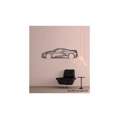 Décoration murale Art Design - silhouette Chevrolet C8 CORVETTES