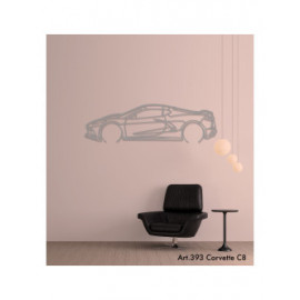 Décoration murale Art Design - silhouette Chevrolet C8 CORVETTES
