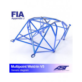 Arceau AST Multipoints à souder FIA 10 points pour FORD Escort (Mk2) 2-portes Coupe