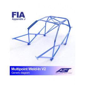 Arceau AST Multipoints à souder FIA 10 points pour RENAULT R19 (Phase 1/2) 3-portes Coupe