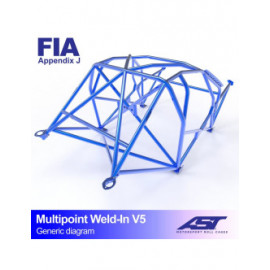 Arceau AST Multipoints à souder FIA 10 points pour FORD Escort (Mk1) (Mk1) 2-portes Coupe