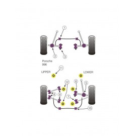 Silent-Bloc Powerflex Tirant Arrière Intérieur Porsche 996 1997-2005 (2 Pièces)