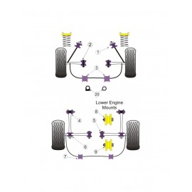 Silent-Bloc Powerflex Support Moteur Inférieur 79mm Toyota MR2 (1 Pièce)