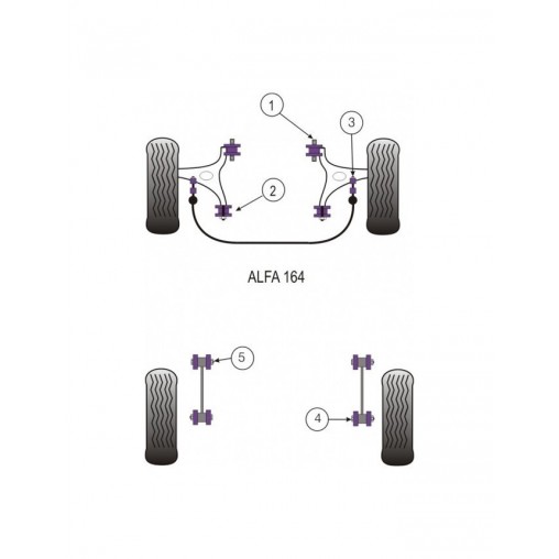 Silent-Bloc Powerflex Triangle Arrière Alfa Romeo 164 + TS (2 Pièces)