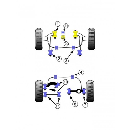 Silent-Bloc Powerflex Insert Support Moteur Inférieur Ford Focus MK2RS (1 Pièce) Silent-Bloc Powerflex Insert Support Moteur Inférieur Ford Focus MK2RS (1 Pièce)