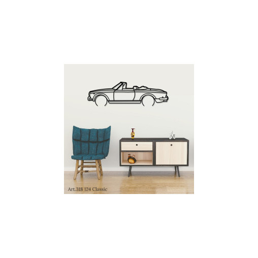 Décoration murale Art Design - silhouette Fiat 124 CLASSIC