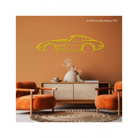 Décoration à poser Art Design support acier - silhouette Chevrolet CORVETTE STINGRAY 1975