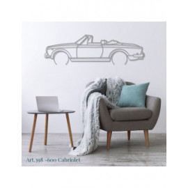 Décoration à poser Art Design support acier - silhouette Fiat 600 CONVERTIBLE