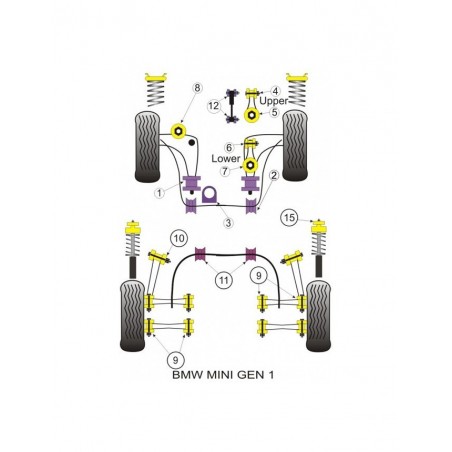 Silent-Bloc Powerflex Triangle Anti-roulis Avant 16mm (2 Pièces)