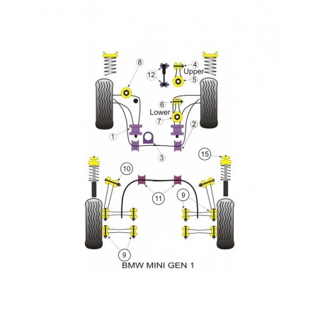 Silent-Bloc Powerflex Triangle Anti-roulis Avant 16mm (2 Pièces)