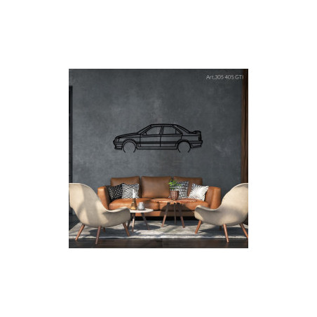 Décoration murale Art Design - silhouette Peugeot 405 GTi