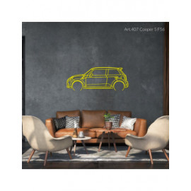 Décoration à poser Art Design support bois - silhouette Mini COOPER S F56