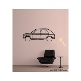 Décoration à poser Art Design support bois - silhouette Peugeot 104 CLASSIC