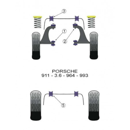 Silent-Bloc Powerflex Triangle Avant Porsche 911 / 3.6 / 964 / 993 (2 Pièces)