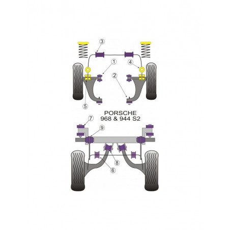 Silent-Bloc Powerflex Triangle Avant Intérieur Porsche 944 (2 Pièces)