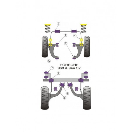 Silent-Bloc Powerflex Triangle Avant Intérieur Porsche 944 (2 Pièces)