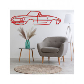 Décoration à poser Art Design support bois - silhouette Alfa Romeo SPIDER DUET - FRONT