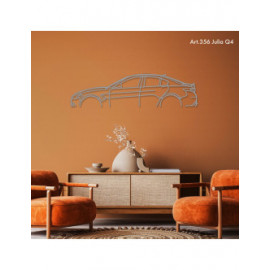 Décoration à poser Art Design support bois - silhouette Alfa Romeo JULIA Q4